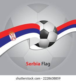 Serbia Flag with Ball Vector