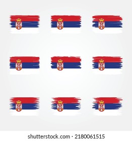Serbia Flag Brush Collection. National Flag