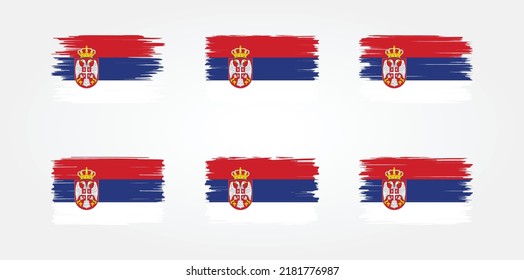 Serbia Flag Brush Collection. National Flag