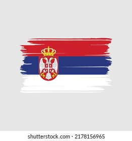 Serbia Flag Brush. National Flag