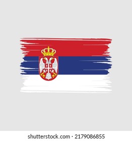 Serbia Flag Brush. National Flag