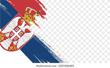 Serbia flag brush paint textured isolated on png or transparent background. vector illustration  