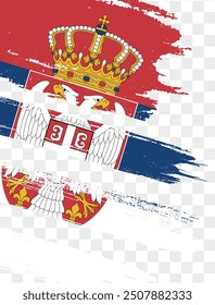 Serbia flag brush paint textured isolated on png or transparent background. vector illustration  
