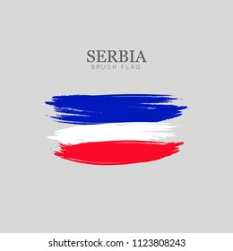 Serbia Flag Brush Stroke - Vector watercolor painting
