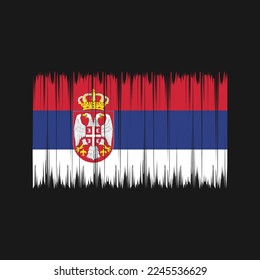 Serbia Flag Brush Vector Illustration