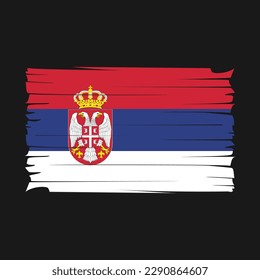 Serbia Flag Brush Vector Illustration