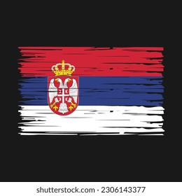 Serbia Flag Brush Vector Illustration