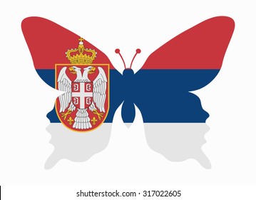 serbia flag butterfly