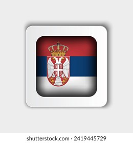 Serbia Flag Button Flat Design