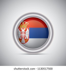 Serbia flag button style. Vector image