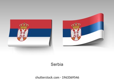 The Serbia Flag Clothing Label Tag. Illustration Flag of Serbia Country in Europe. Fabric Label Tag Concept Vector.