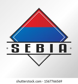 Serbia Flag Emblema. Vector Design National. Illustration Country Symbol. Insignia Banner Logo.