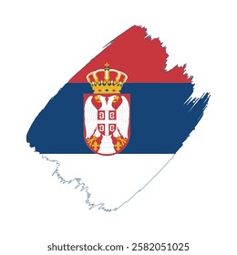 Serbia flag in a flat grunge vector design background
