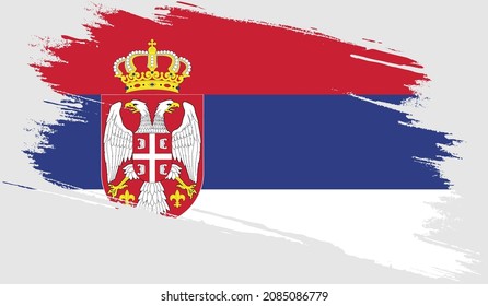 Serbia flag with grunge texture