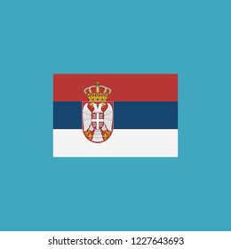 Serbia flag icon in flat design. Independence day or National day holiday concept.