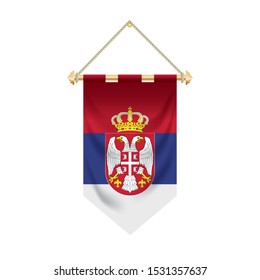 The Serbia flag isolated on the white background.
