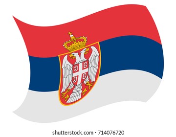 serbia flag moved by the wind