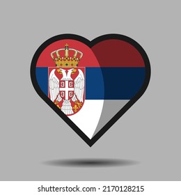Serbia flag. Official national flag element on heart shape vector. World flag symbol and icon. Vector eps 10.