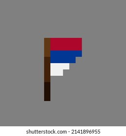 Serbia flag pixel art. Vector illustration.
