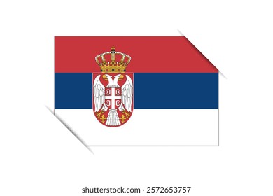 Serbia flag - rectangle colorful flag representing a country cultural identity and heritage. The essence of national pride and unity. Attached by the corners in a paper album