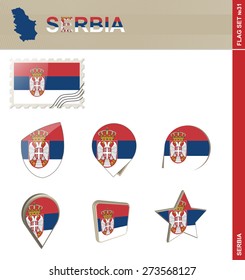 Serbia Flag Set, Flag Set #31. Vector.