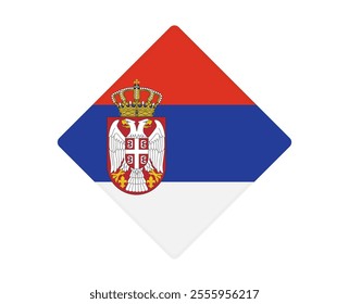 Serbia flag square shaped. vector