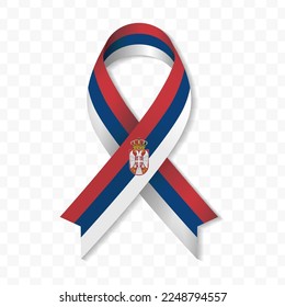 Serbia flag stripe ribbon vector illustration on a transparent background vector image (PNG).