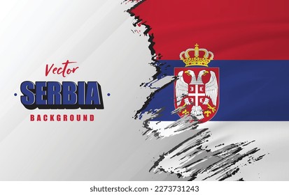 Serbia flag vector background: Perfect for social media, greeting cards, posters, banners, promotions and backgrounds.