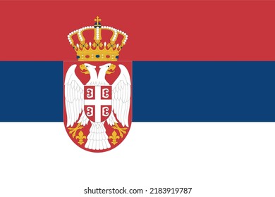 Serbia flag, flag of Serbia vector illustration