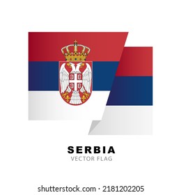 Serbia flag. Vector illustration isolated on white background. Colorful Serbian flag logo.