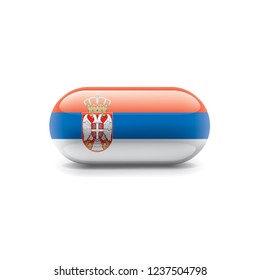 Serbia flag, vector illustration on a white background