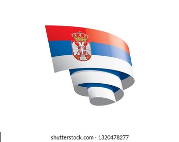 Serbia flag, vector illustration on a white background