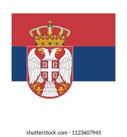 Serbia Flag Vector Square Icon. Abstract concept, icon, square, button. Raster illustration on white background.