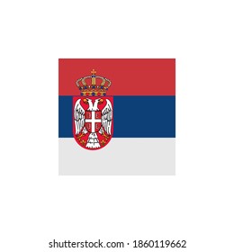 Icono cuadrado del vector de la bandera de Serbia - ilustración. Bandera de Serbia. Concepto abstracto, icono, cuadrado, botón