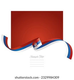 Serbia flag vector. World flags and ribbons. Serbian flag ribbon on abstract color background