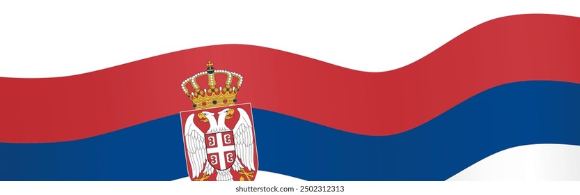 Serbia flag wave isolated on png or transparent background vector illustration.