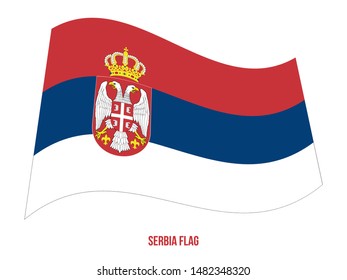 Serbia Flag Waving Vector Illustration on White Background. Serbia National Flag.