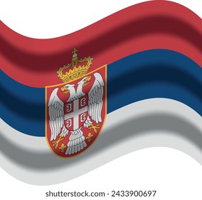 serbia flag with wind icon