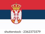Serbia flag, world flag icon, official national flag, official country signs, countries flag banners