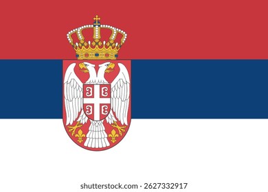 Serbia flag, world flag icon, official national flag, official country signs, countries flag banners