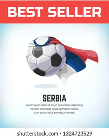Serbia football or soccer ball. Football national team. Vector illustration.
