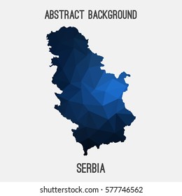 Serbia in geometric polygonal style.Abstract tessellation,modern design background. Vector illustration