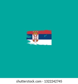 Serbia grunge flag.flat design