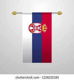 Serbia hanging Flag