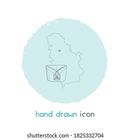 Serbia icon line element. Vector illustration of serbia icon line isolated on clean background for your web mobile app logo design.