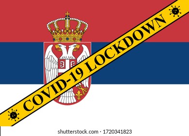 bloqueo serbio que impide la propagación o el brote de coronavirus. covid-19 precaución serbia para bloquear la infección por virus.
