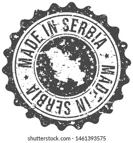 Serbia Made In Map. Travel Stamp Icon. Product Design Badge. Export Seal.