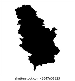 Serbia Map - black World Map International vector template with High detailed isolated on white background - Vector