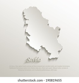 Serbia map card paper 3D natural vector
