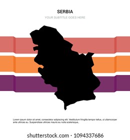 Serbia map with creative design vector 